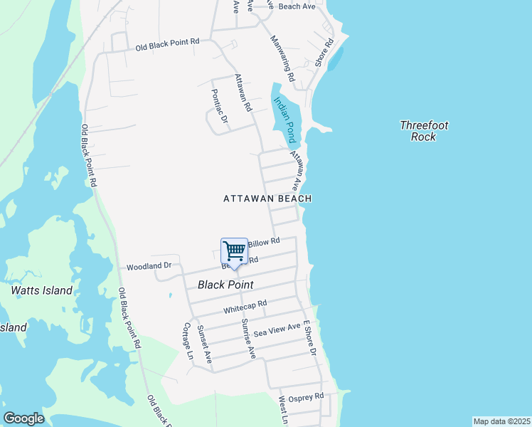 map of restaurants, bars, coffee shops, grocery stores, and more near 35 West End Avenue in East Lyme