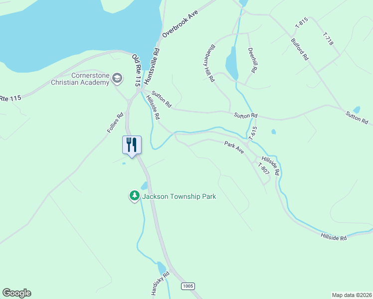 map of restaurants, bars, coffee shops, grocery stores, and more near 305 Vista Drive in Luzerne