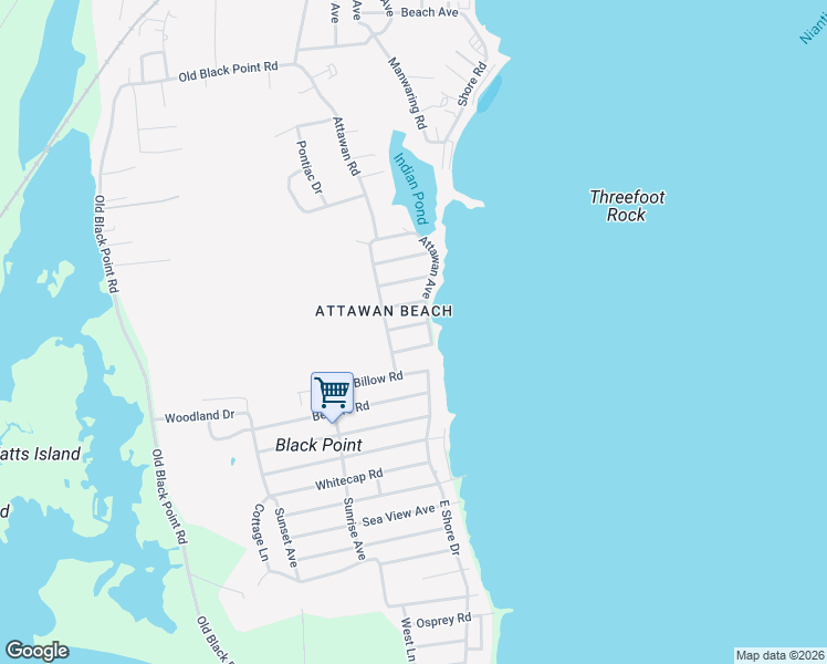 map of restaurants, bars, coffee shops, grocery stores, and more near 9 Bronson St in East Lyme
