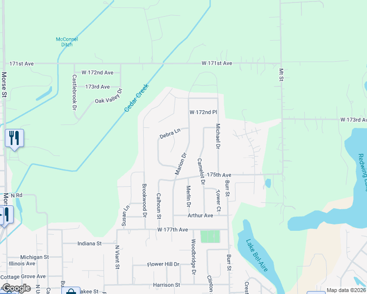 map of restaurants, bars, coffee shops, grocery stores, and more near 17370 Marion Dr in Lowell