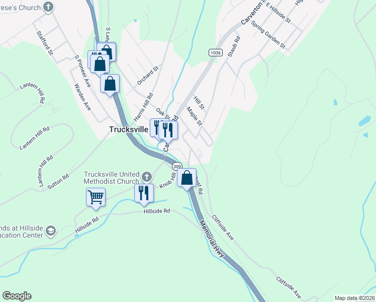 map of restaurants, bars, coffee shops, grocery stores, and more near 245 Post Road in Shavertown