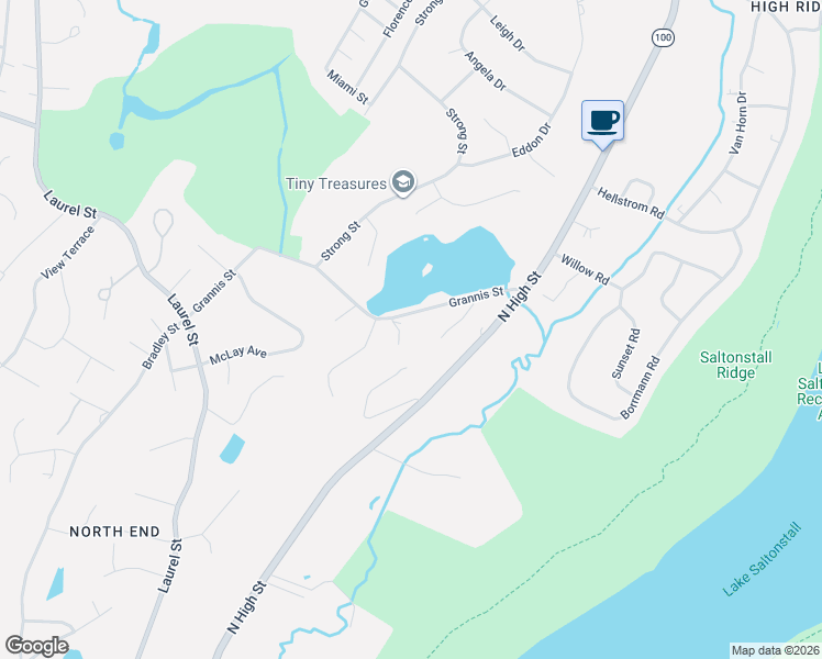 map of restaurants, bars, coffee shops, grocery stores, and more near 88 Grannis Street in East Haven