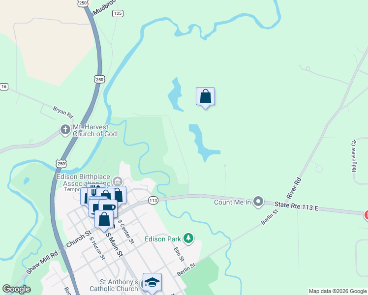 map of restaurants, bars, coffee shops, grocery stores, and more near 13712 Riley Road in Milan