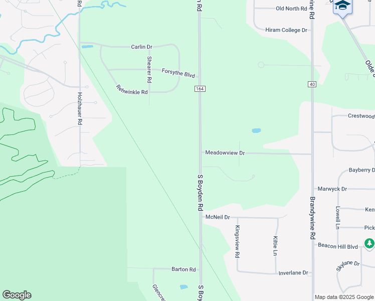 map of restaurants, bars, coffee shops, grocery stores, and more near 7360 South Boyden Road in Northfield
