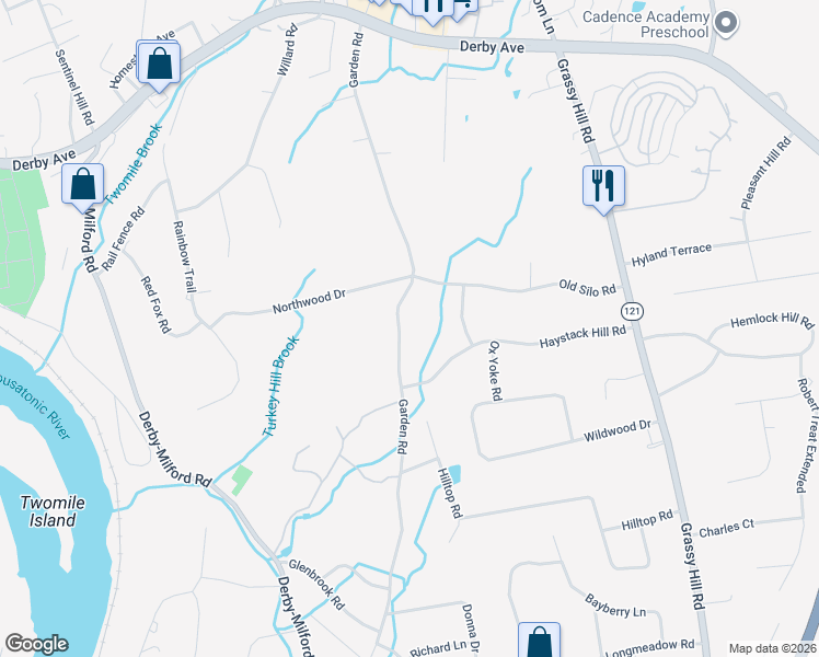 map of restaurants, bars, coffee shops, grocery stores, and more near 941 Garden Road in Orange