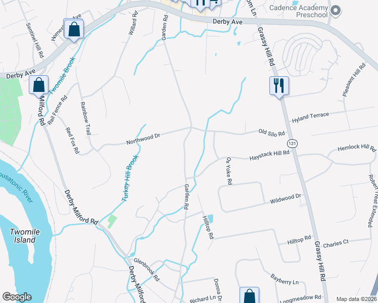 map of restaurants, bars, coffee shops, grocery stores, and more near 941 Garden Road in Orange