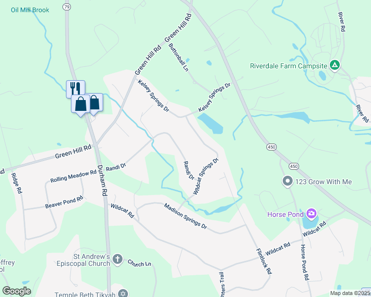 map of restaurants, bars, coffee shops, grocery stores, and more near 28 Randi Drive in Madison