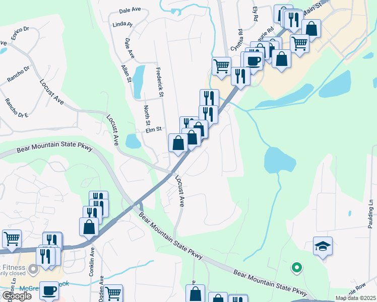 map of restaurants, bars, coffee shops, grocery stores, and more near 2158 Main Street in Cortlandt Manor