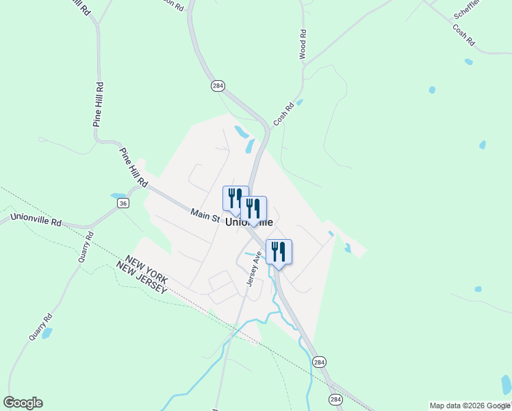map of restaurants, bars, coffee shops, grocery stores, and more near 46 Orchard Street in Unionville