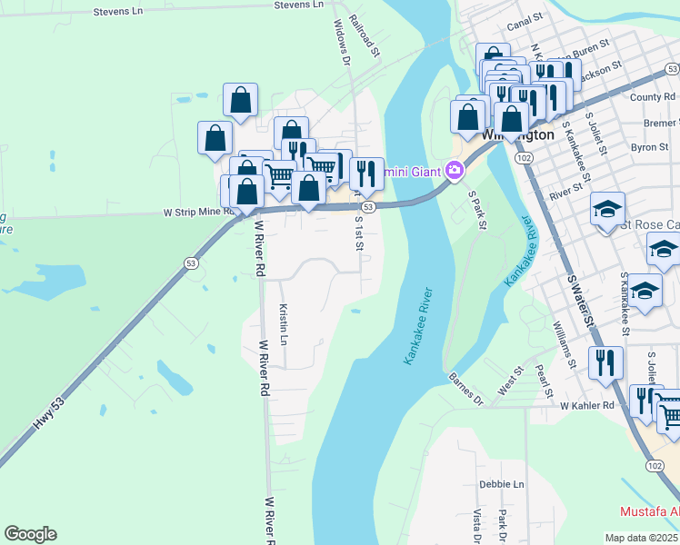 map of restaurants, bars, coffee shops, grocery stores, and more near 650 Meadowood Lane in Wilmington