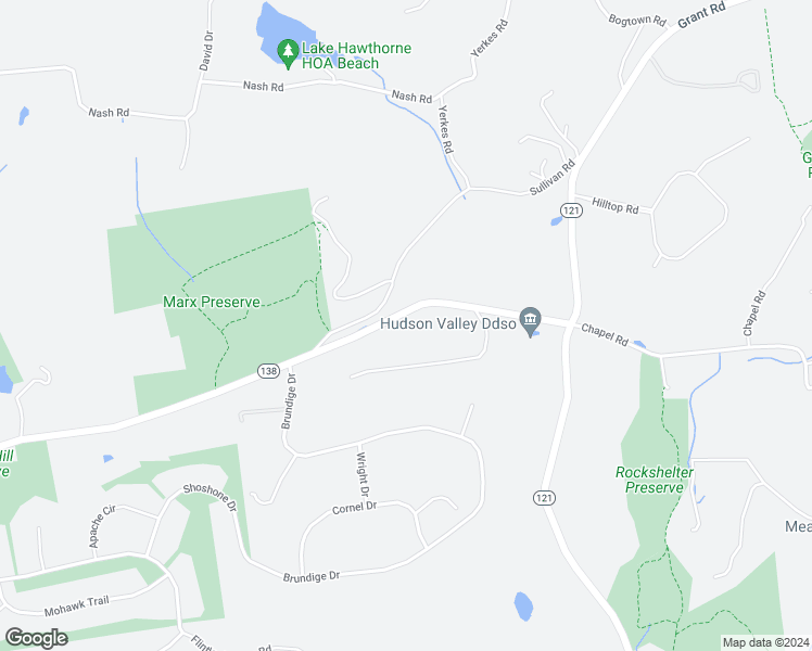 map of restaurants, bars, coffee shops, grocery stores, and more near 34 Waccabuc Road in Goldens Bridge