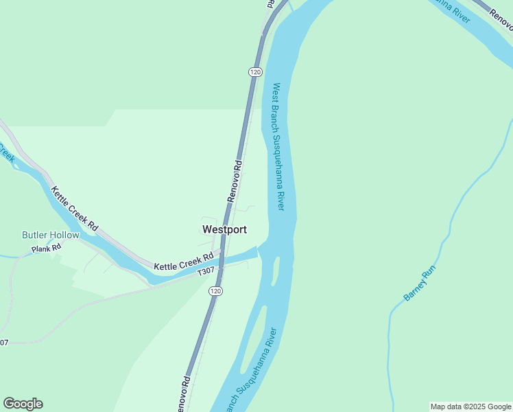 map of restaurants, bars, coffee shops, grocery stores, and more near 49 Old River Road in Renovo
