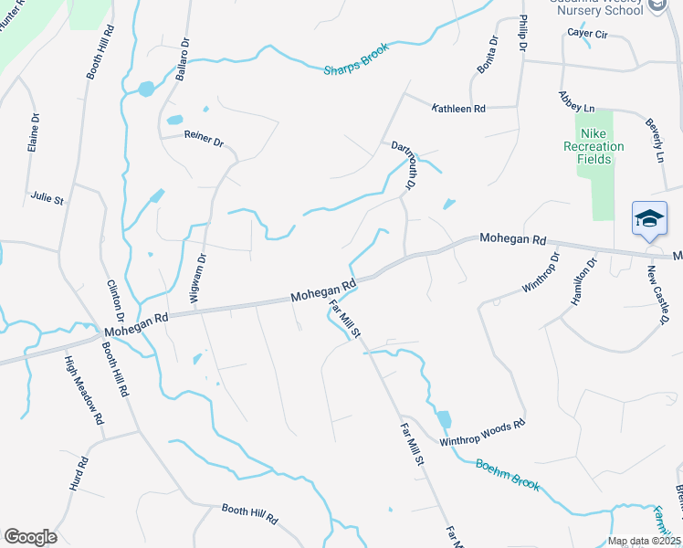 map of restaurants, bars, coffee shops, grocery stores, and more near 163 Mohegan Road in Shelton