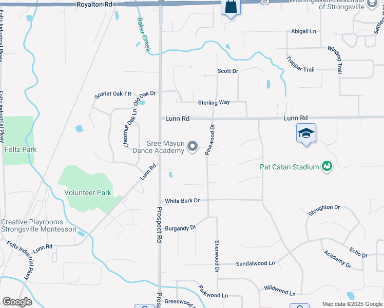 map of restaurants, bars, coffee shops, grocery stores, and more near in Strongsville