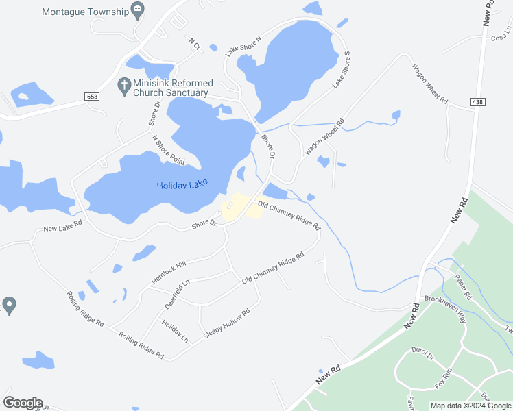 map of restaurants, bars, coffee shops, grocery stores, and more near 203 Old Chimney Ridge Road in Montague Township