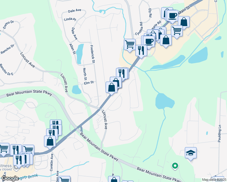map of restaurants, bars, coffee shops, grocery stores, and more near 2304 Main Street in Cortlandt