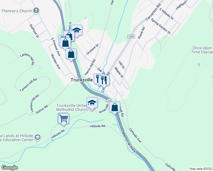 map of restaurants, bars, coffee shops, grocery stores, and more near 31 Carverton Rd in Back Mountain
