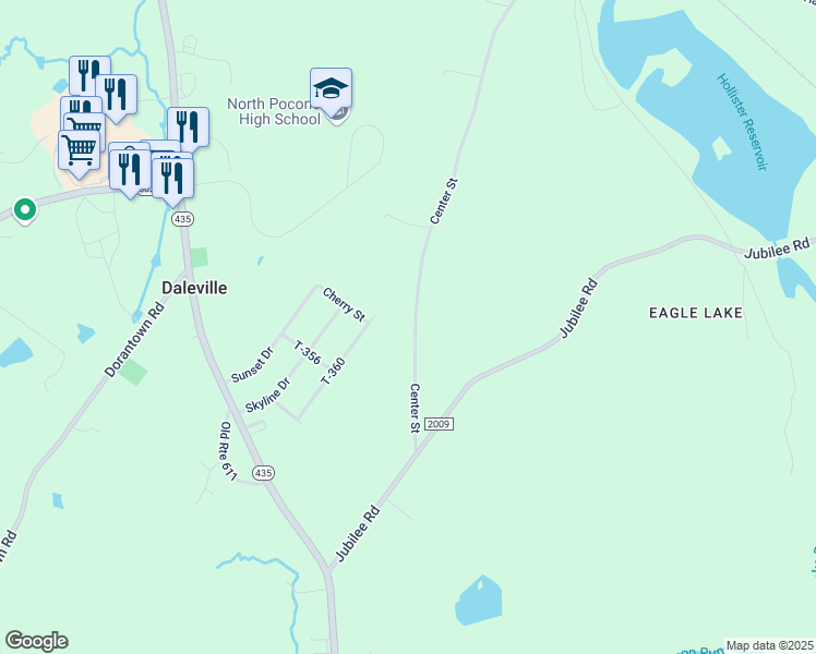 map of restaurants, bars, coffee shops, grocery stores, and more near 59 Center Street in Lackawanna County