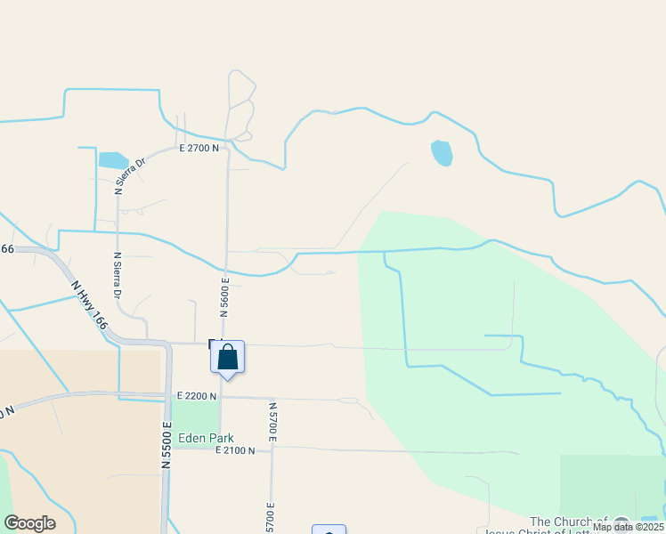 map of restaurants, bars, coffee shops, grocery stores, and more near 5838 East 2500 North in Eden