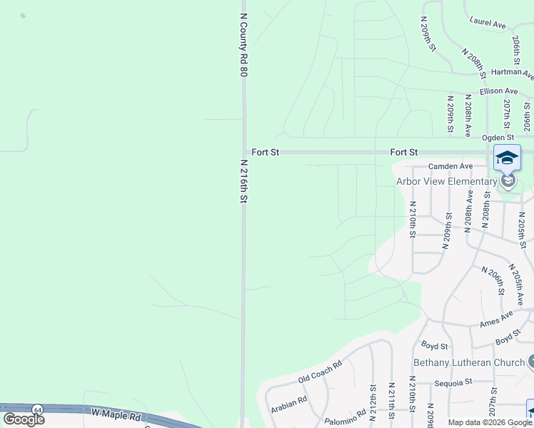 map of restaurants, bars, coffee shops, grocery stores, and more near 4665-5299 North County Road 80 in Omaha