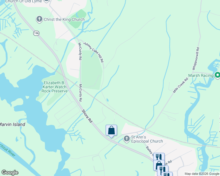 map of restaurants, bars, coffee shops, grocery stores, and more near 34 -1 Johnny Cake Hill Road in Old Lyme