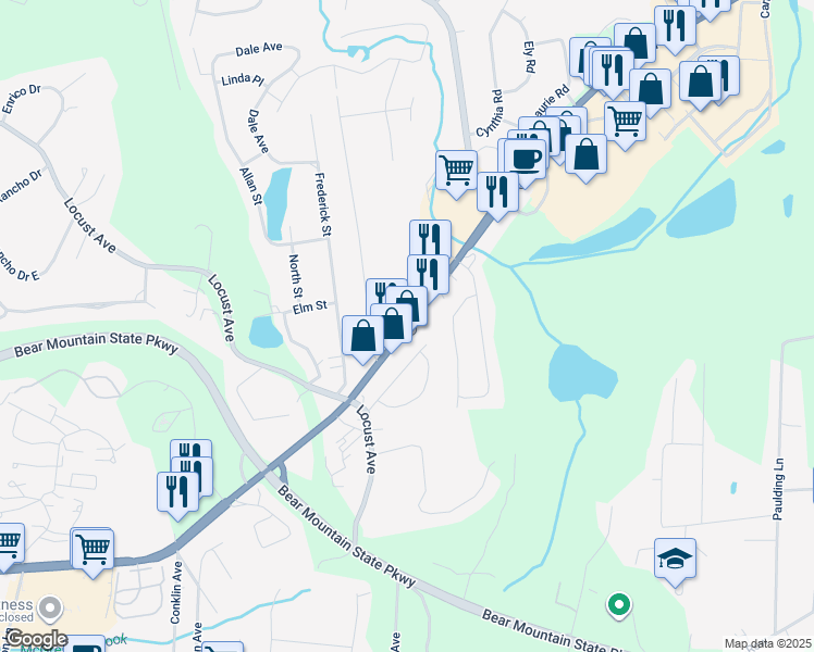 map of restaurants, bars, coffee shops, grocery stores, and more near 2404 Main Street in Cortlandt Manor