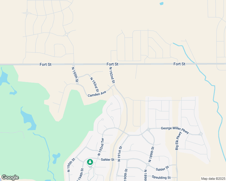 map of restaurants, bars, coffee shops, grocery stores, and more near 19207 Camden Avenue in Douglas County
