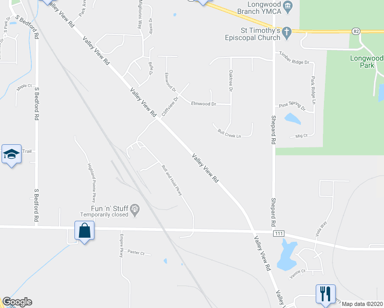 map of restaurants, bars, coffee shops, grocery stores, and more near Valley View Road in Macedonia
