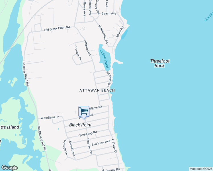 map of restaurants, bars, coffee shops, grocery stores, and more near 37 Attawan Avenue in East Lyme