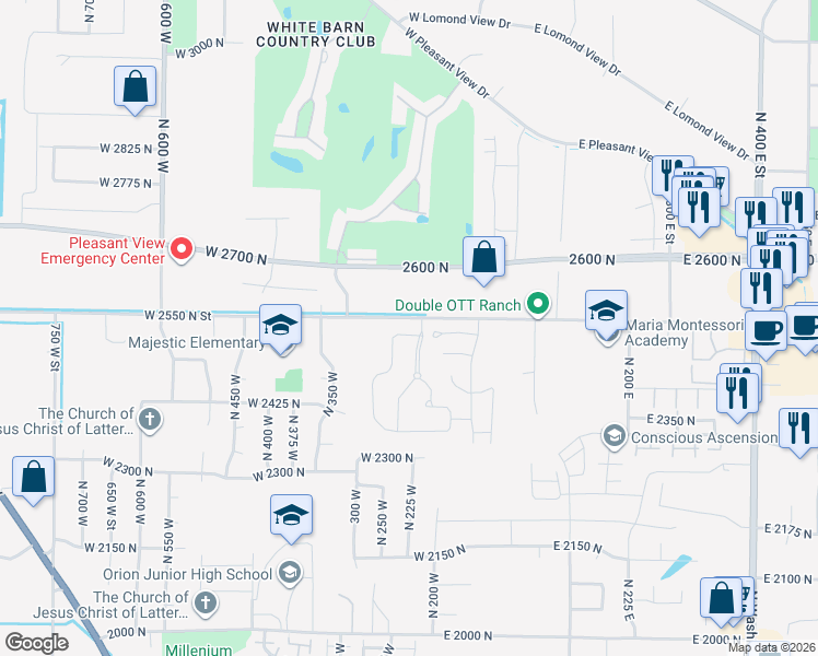 map of restaurants, bars, coffee shops, grocery stores, and more near 220 West Dorchester Avenue in Harrisville