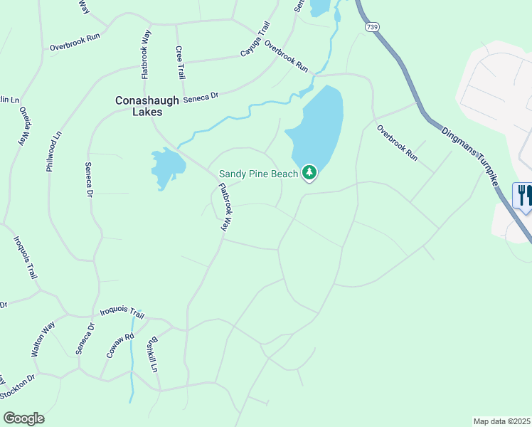map of restaurants, bars, coffee shops, grocery stores, and more near 116 Lenape Drive in Milford