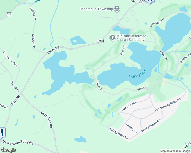 map of restaurants, bars, coffee shops, grocery stores, and more near 414 Shore Drive in Montague