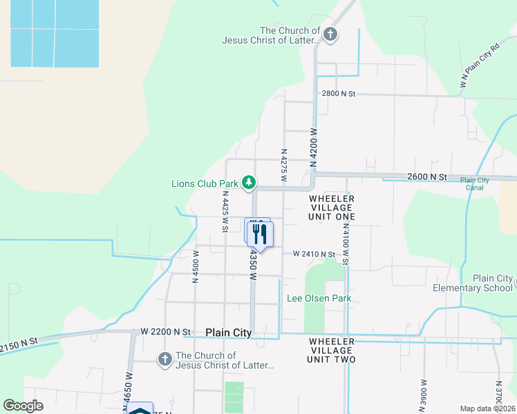 map of restaurants, bars, coffee shops, grocery stores, and more near 2528 North 4350 West in Ogden