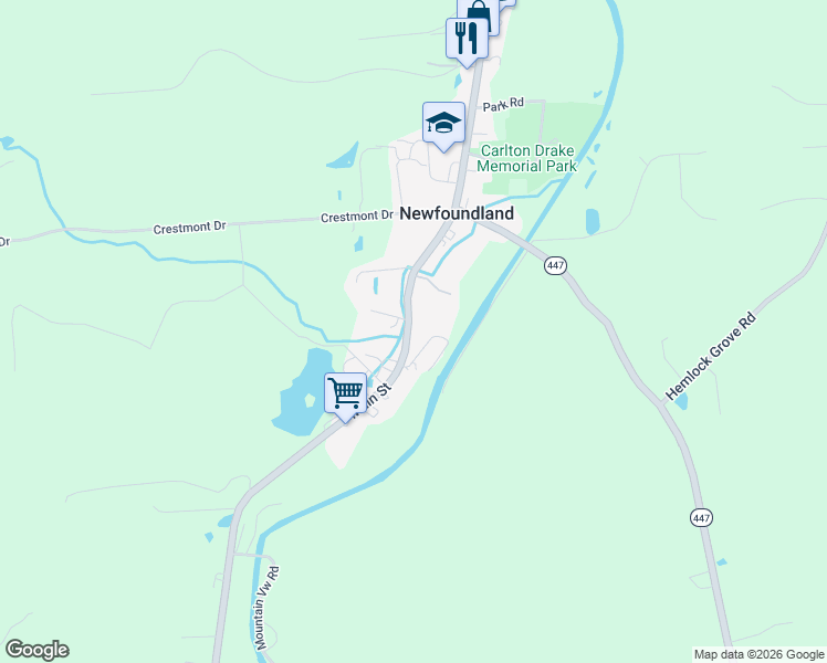 map of restaurants, bars, coffee shops, grocery stores, and more near 916 Main Street in Newfoundland