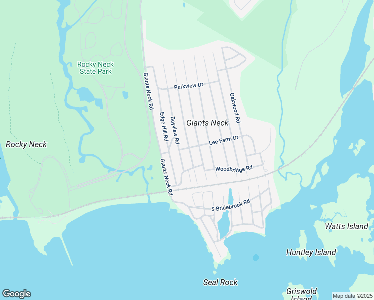 map of restaurants, bars, coffee shops, grocery stores, and more near 36 Hillcrest Road in East Lyme
