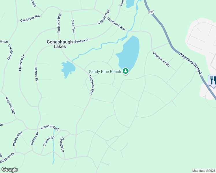 map of restaurants, bars, coffee shops, grocery stores, and more near 116 Lenape Drive in Milford
