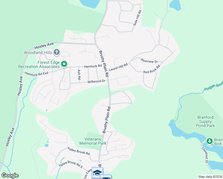 map of restaurants, bars, coffee shops, grocery stores, and more near 193 Brushy Plain Road in Branford