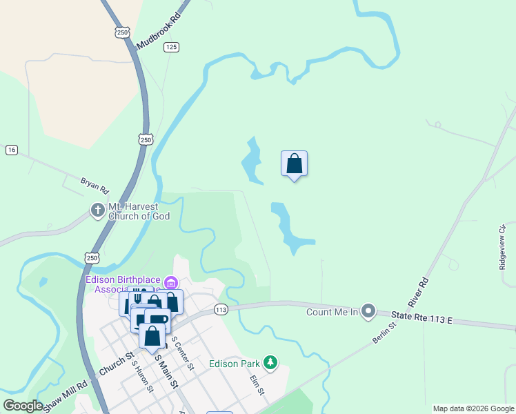 map of restaurants, bars, coffee shops, grocery stores, and more near 13616 Riley Rd in Milan