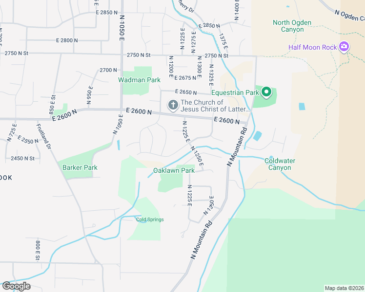 map of restaurants, bars, coffee shops, grocery stores, and more near 1218 East 2550 in North Ogden