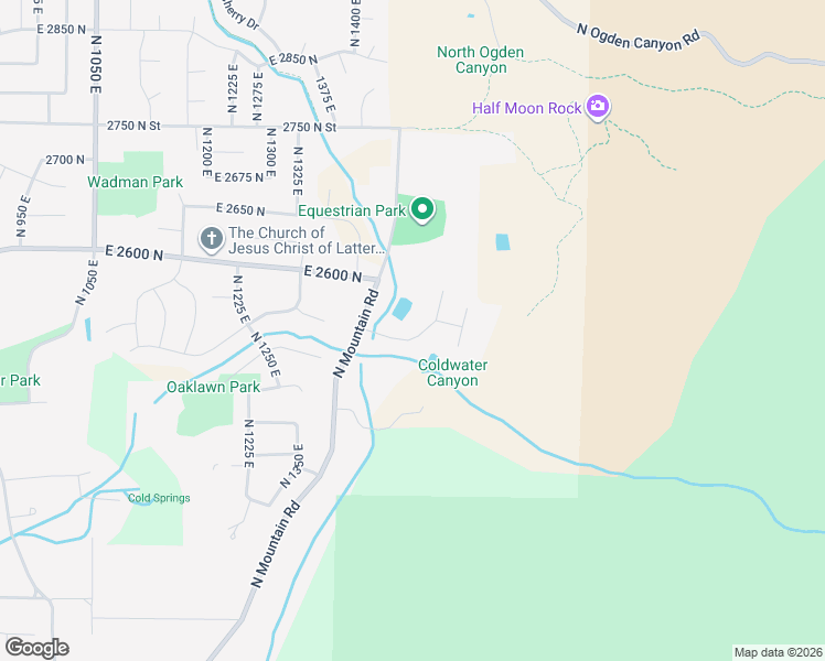map of restaurants, bars, coffee shops, grocery stores, and more near 1518 East 2525 North in Ogden