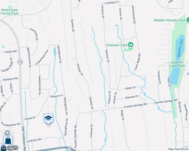 map of restaurants, bars, coffee shops, grocery stores, and more near 2838 Mead Street in Yorktown Heights
