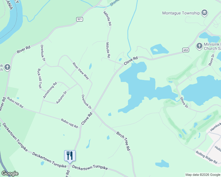 map of restaurants, bars, coffee shops, grocery stores, and more near 340 Clove Road in Montague