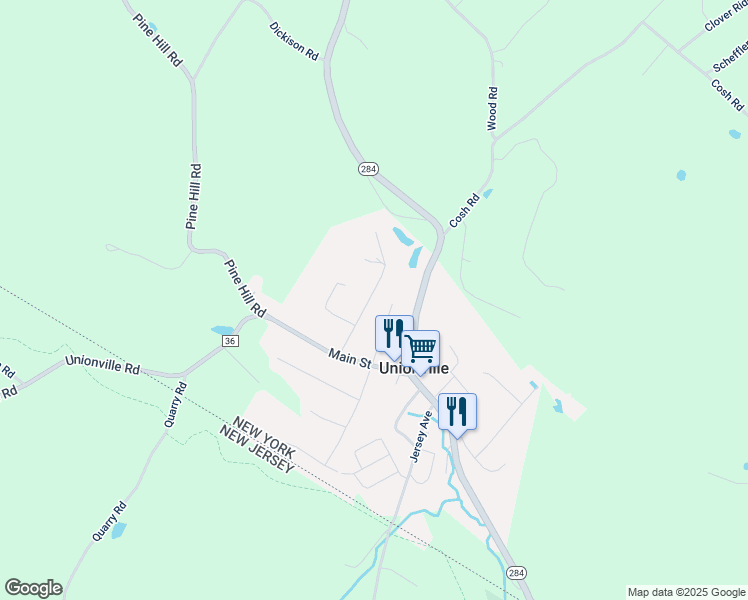 map of restaurants, bars, coffee shops, grocery stores, and more near 30 High Street in Unionville