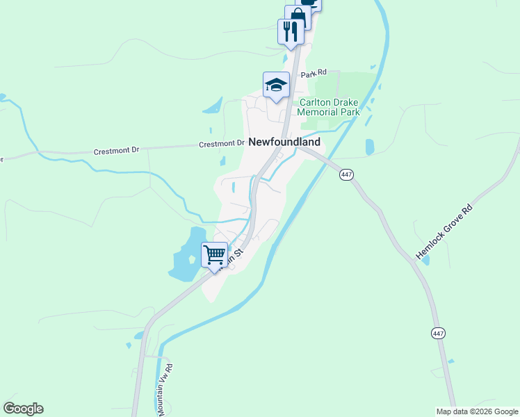 map of restaurants, bars, coffee shops, grocery stores, and more near 920 Main Street in Newfoundland