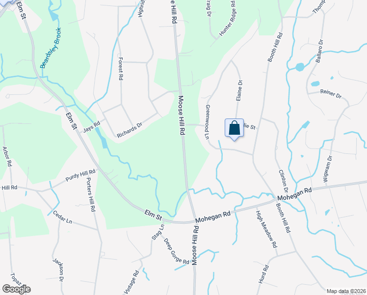 map of restaurants, bars, coffee shops, grocery stores, and more near 239 Moose Hill Road in Monroe