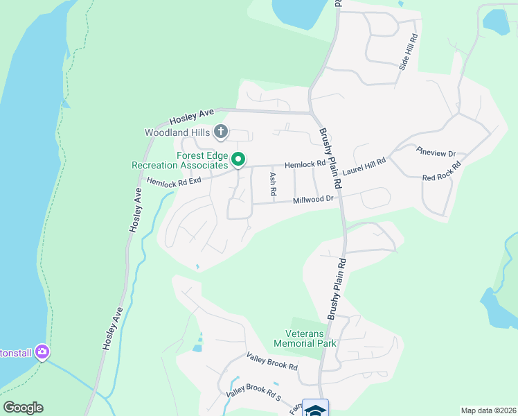map of restaurants, bars, coffee shops, grocery stores, and more near 44 Millwood Drive in Branford