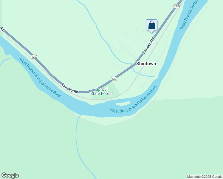map of restaurants, bars, coffee shops, grocery stores, and more near 15187 Renovo Road in Renovo