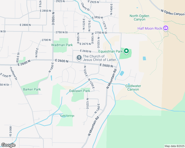map of restaurants, bars, coffee shops, grocery stores, and more near 1270 2550 North Street in North Ogden