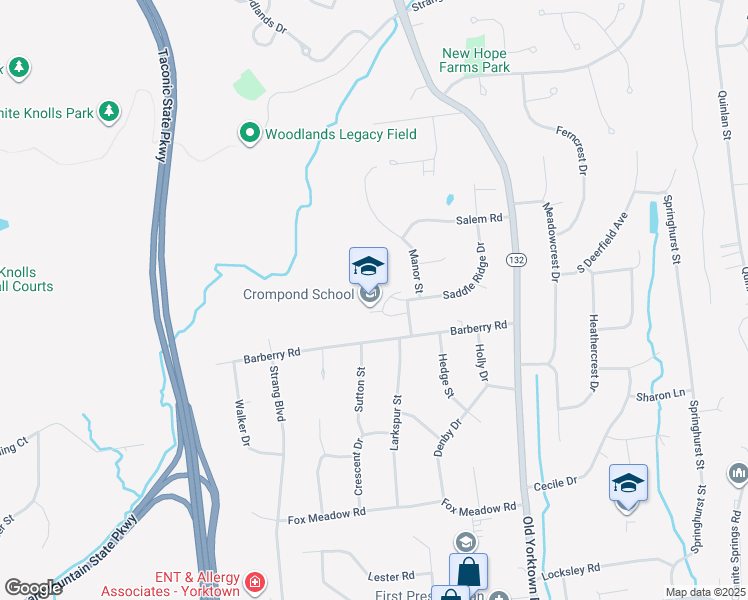 map of restaurants, bars, coffee shops, grocery stores, and more near 2901 Manor Street in Yorktown Heights
