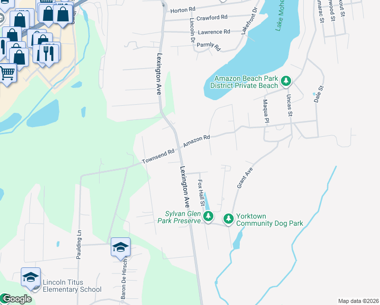 map of restaurants, bars, coffee shops, grocery stores, and more near 1798 Jackson Street in Mohegan Lake